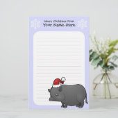 Weihnachtsminiatur-Schwein Briefpapier (Stehend Vorderseite)