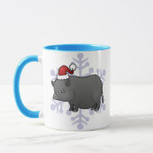 Weihnachtsminiatur-Schwein Tasse (Links)