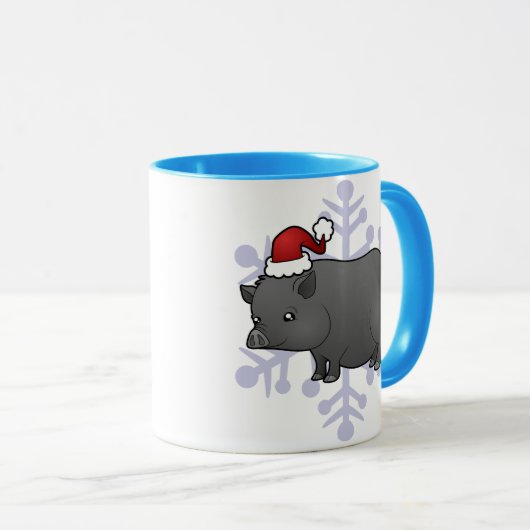 Weihnachtsminiatur-Schwein Tasse (VorderseiteRechts)