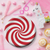 Weihnachtsminze Design Red White Holiday Farben Pappteller (Party)