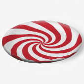 Weihnachtsminze Design Red White Holiday Farben Pappteller (Schrägansicht)