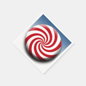 Weihnachtsminze Design Red White Holiday Farben Serviette (Ecke)