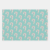 Weihnachtsminze Rosa Schneeflocken Candy Canes Sno Geschenkpapier Set (Vorderseite 2)