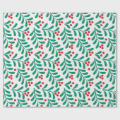 Weihnachtsmistel berriespattern Wrapping Paper Geschenkpapier (Flach)