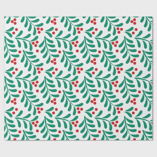 Weihnachtsmistel berriespattern Wrapping Paper Geschenkpapier (Flach)