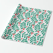 Weihnachtsmistel berriespattern Wrapping Paper Geschenkpapier (Ungerollt)