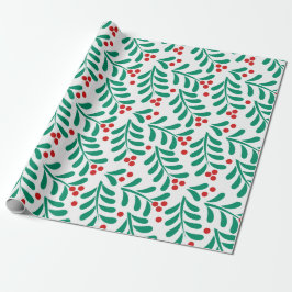 Weihnachtsmistel berriespattern Wrapping Paper Geschenkpapier