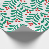 Weihnachtsmistel berriespattern Wrapping Paper Geschenkpapier (Ecke)