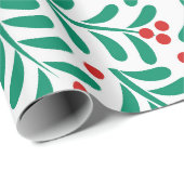 Weihnachtsmistel berriespattern Wrapping Paper Geschenkpapier (Rolleneckpunkt)