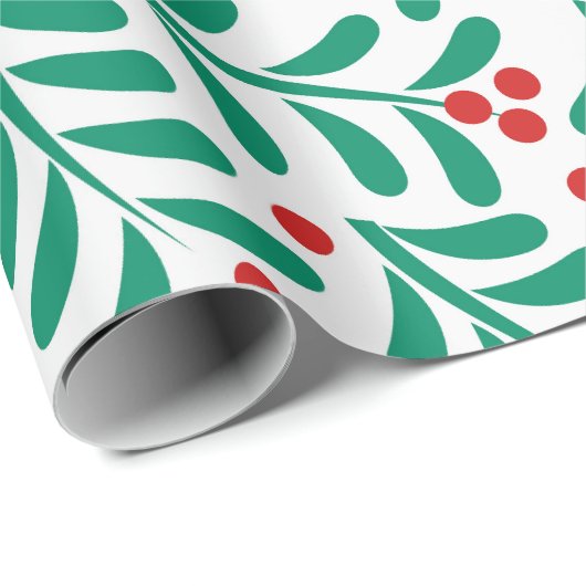Weihnachtsmistel berriespattern Wrapping Paper Geschenkpapier (Rolleneckpunkt)