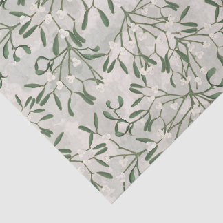 Weihnachtsmistel Grün & Weiß Botanisch  Seidenpapier