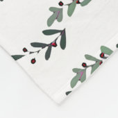 Weihnachtsmistel-Muster - Grüne Stechpalmenbeere Fleecedecke (Ecke)
