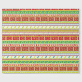 Weihnachtsmistel-Partridge-Herz-Streifen Muster Geschenkpapier (Flach)