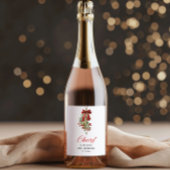 Weihnachtsmistel roter Bogen Brautdusche Weinetikett