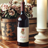 Weihnachtsmistel roter Bogen Brautdusche Weinetikett