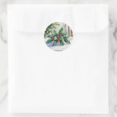 Weihnachtsmistel Wasserfarben Runder Aufkleber (Tasche)