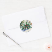 Weihnachtsmistel Wasserfarben Runder Aufkleber (Umschlag)