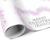 Weihnachtsmistel zeichnend Herz lila Geschenkpapier (Rolleneckpunkt)