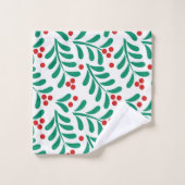 Weihnachtsmistelbeeren Muster Handtuch Badhandtuch Set (Waschlappen)