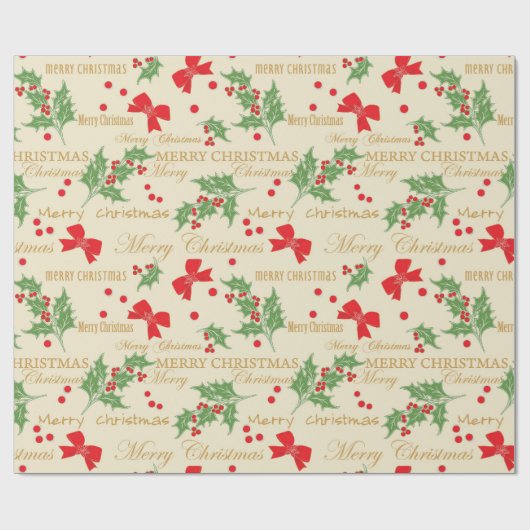 "Weihnachtsmistelen" Geschenkpapier (Flach)