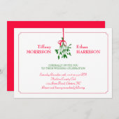 Weihnachtsmistelzweig-Hochzeits-Einladung Einladung (Vorne/Hinten)