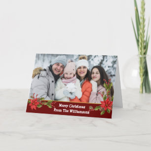 Weihnachtsmistelzweig Rote Band Weihnachtsfoto Feiertagskarte