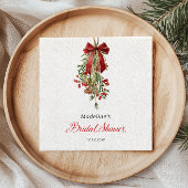 Weihnachtsmistelzweig Roter Schleier Brautdusche Serviette