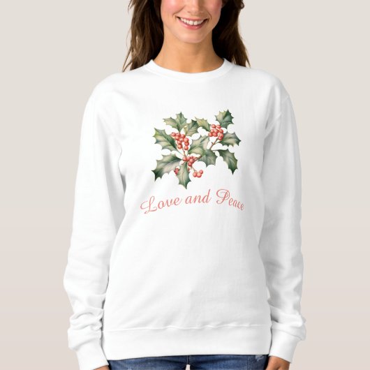 Weihnachtsmistletoe Custom Message Women Sweatshirt (Vorderseite)