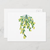 Weihnachtsmistletoe Feiertagspostkarte (Vorne/Hinten)