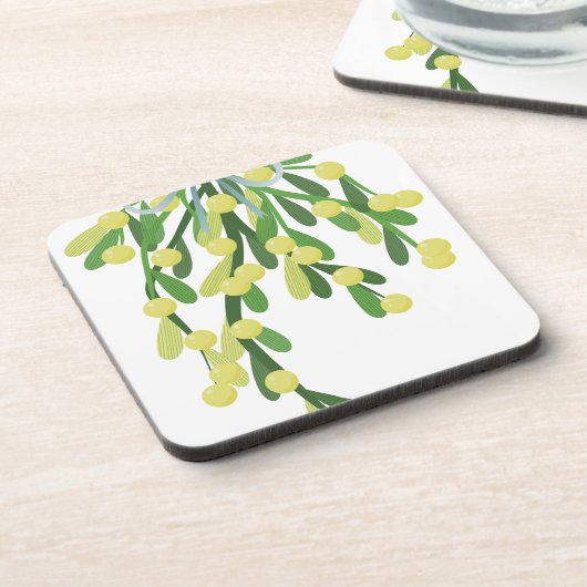 Weihnachtsmistletoe Getränkeuntersetzer (Linke Seite)