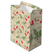 Weihnachtsmistletoe" Mittlere Geschenktüte (Vorderseite Schrägansicht)