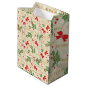 Weihnachtsmistletoe" Mittlere Geschenktüte (Rückseite Schrägansicht)