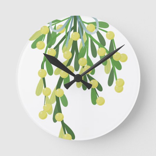 Weihnachtsmistletoe Runde Wanduhr (Vorderseite)