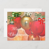 Weihnachtsmistleton und Baubles Feiertagspostkarte (Vorne/Hinten)
