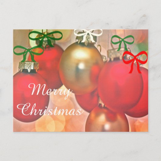 Weihnachtsmistleton und Baubles Feiertagspostkarte (Vorderseite)