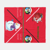 Weihnachtsmittel Vlies Decke in rot. (Vorderseite (Horizontal))