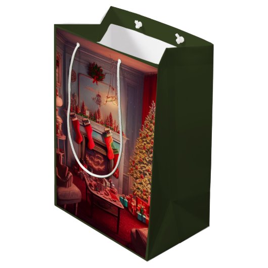 Weihnachtsmitteltasche Mittlere Geschenktüte (Rückseite Schrägansicht)