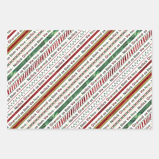 Weihnachtsmix - BG Tartan, Baubles und Ribbon Geschenkpapier Set (Vorderseite 3)