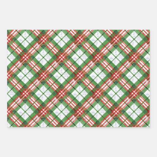 Weihnachtsmix - BG-Tartan und Baubel Geschenkpapier Set (Vorderseite 3)