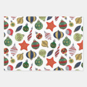 Weihnachtsmix - BG-Tartan und Baubel Geschenkpapier Set (Vorderseite)