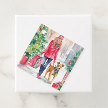 Weihnachtsmode für Wasserfarben Shopping Girl-Gesc