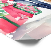 Weihnachtsmode für Wasserfarben Shopping Girl Poster (Ecke)