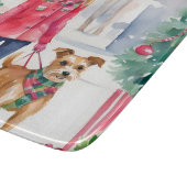 Weihnachtsmode für Wasserfarben Shopping Girl Schneidebrett (Ecke)