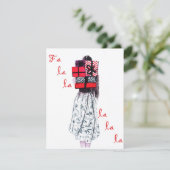 Weihnachtsmodegruß, Fa la la la Karte (Stehend Vorderseite)