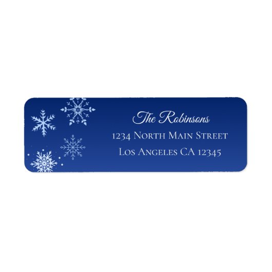 Weihnachtsmoderne blaue Schneeflocken-Adresse (Vorne)