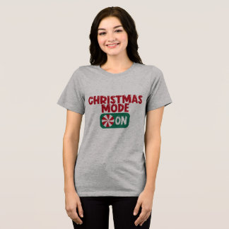 Weihnachtsmodus Ein-Taste Lustiger Gamer-Feiertag Tri-Blend Shirt