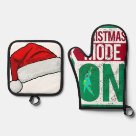 Weihnachtsmodus eingeschaltet bei dir ofenhandschuh & Topflappen-Set
