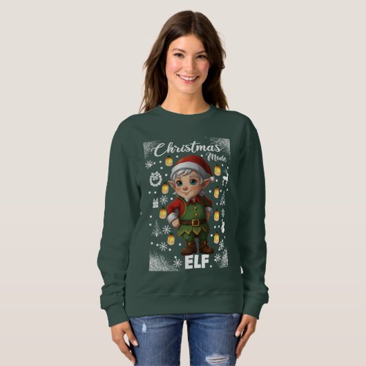 Weihnachtsmodus Elf Sweatshirt (Vorne ganz)