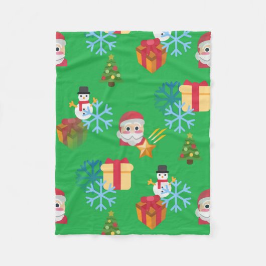 Weihnachtsmoji-Decke Fleecedecke (Vorderseite)