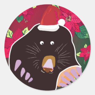 Weihnachtsmole Runder Aufkleber
